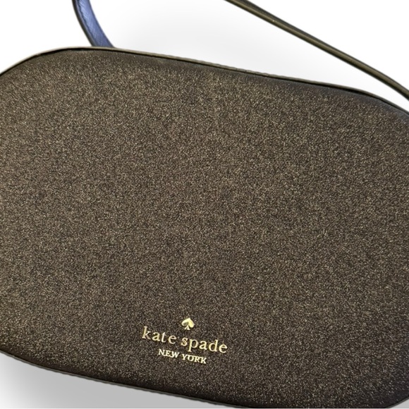 Kate Spade 🪢 NWT Glitter Black Oval Camera Crossbody Bag - Picture 8 of 9